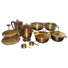 Grande set di piatti da pranzo Tommi Parzinger per Dorlyn Silversmiths, in ottone