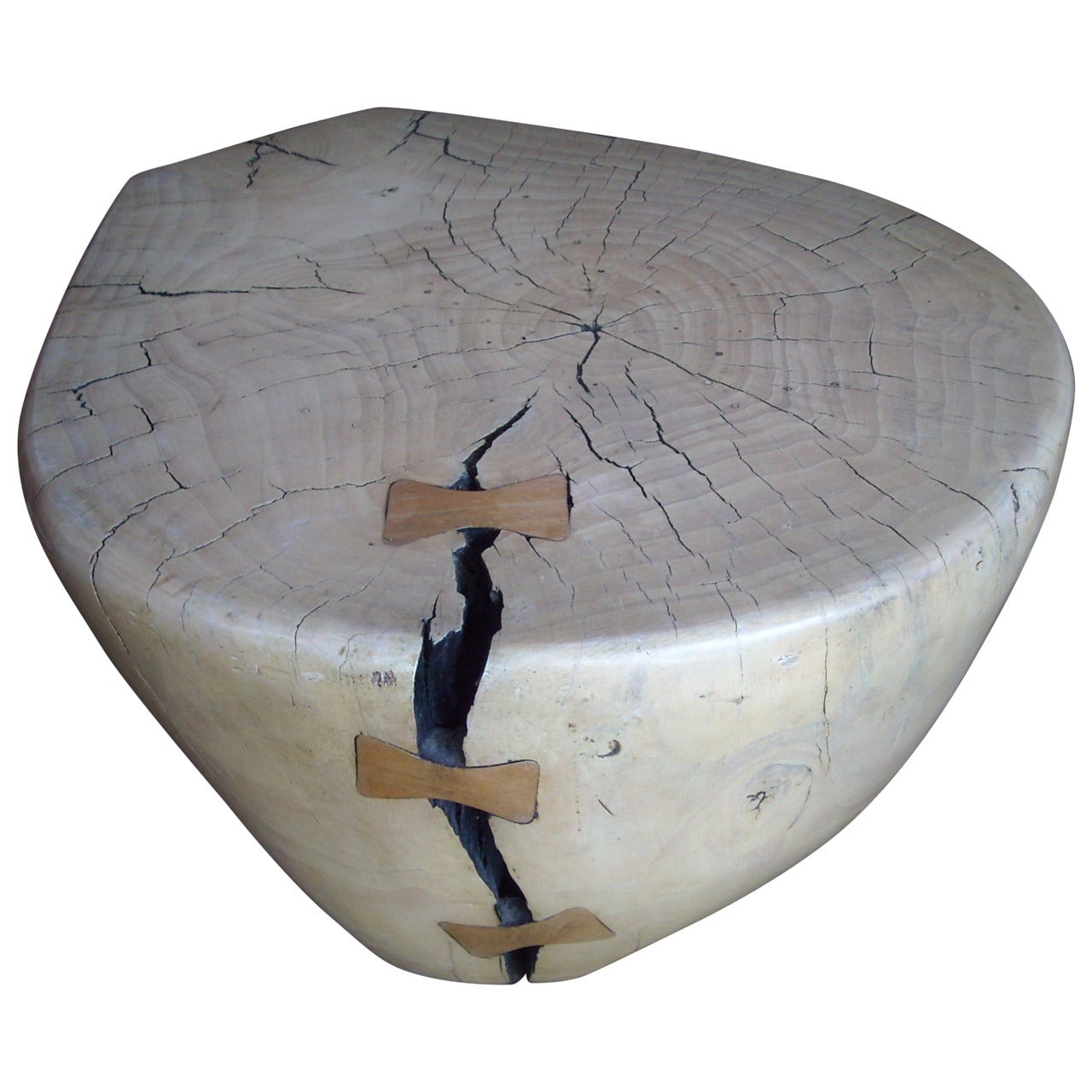 Daniel "Dan" Pollock Stool or Table, Organic Reclaimed Wood, Signed