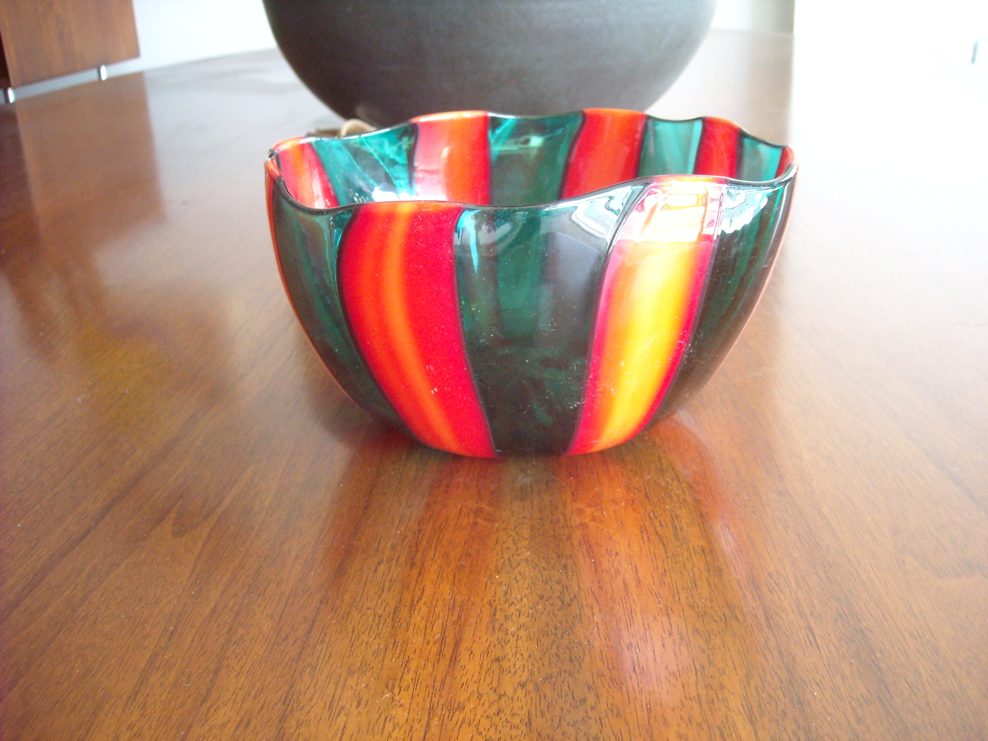 Fulvio Bianconi For Venini Murano Glass Bowl, Signed