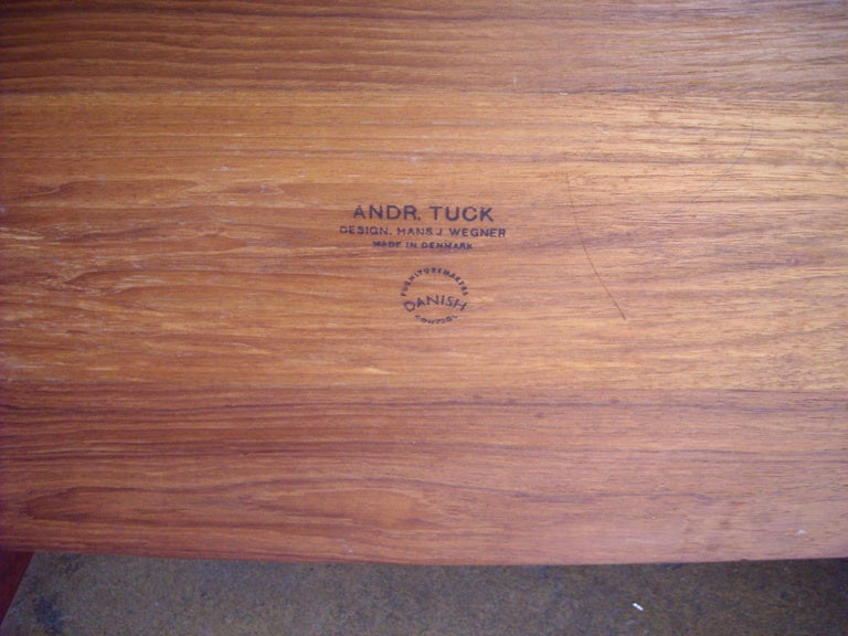 Mid-Century Modern Hans Wegner Drop Leaf Side Table For Andreas Tuck, Stamped