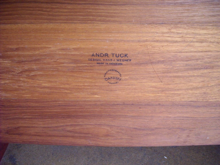 Mid-Century Modern Hans Wegner Drop Leaf Side Table For Andreas Tuck, Stamped