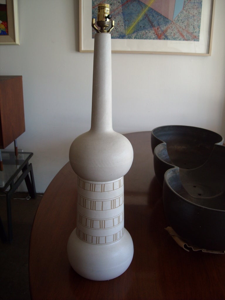 Gordon and Jane Martz for Marshall studios, ceramic table lamp, signed