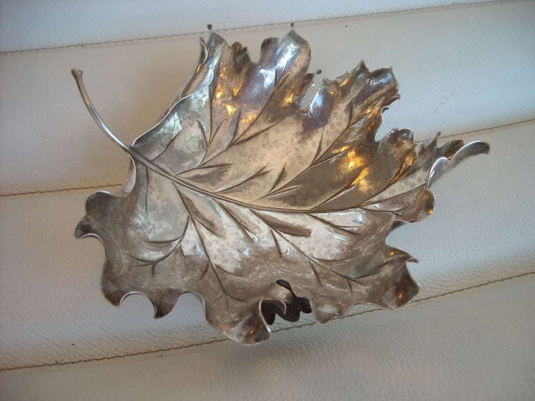 Buccellati "Ginamaria Sterling Dish/Bowl Maple Leaf, Stamped