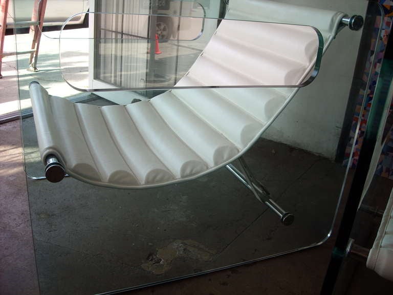 Paire de chaises Tonelli Naked en verre/cuir par Giovanni Tommaso Garattoni:: années 1990 2