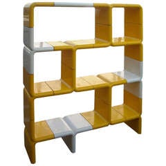 Kay Leroy Ruggles Two Colors Plastic Shelving/Bookcase, "UMBO" Bookcase Normally Attb to Joe Colombo