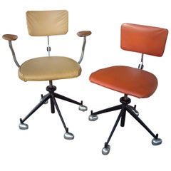 Jørgen Rasmussen Two Industrial Modern Kevi Office or Desk Chairs, Adjustable