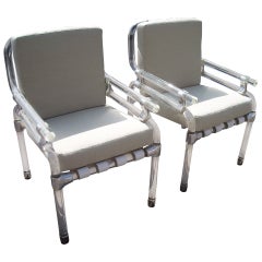 Paire de fauteuils Jeff Messerschmidt en lucite et aluminium, signés/datés