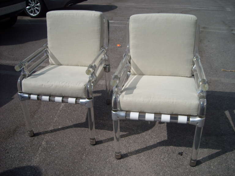 Pair of Jeff Messerschmidt Lucite and Aluminum Armchairs, Signed/Dated 1