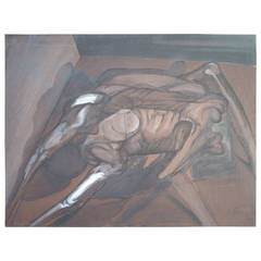 Jan Stussy Painting:: Large Study on Board:: Artiste moderniste américain