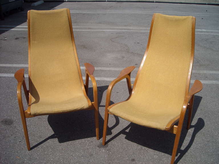 Very elegant and comfy pair of Swedish chairs by Ekstrom.