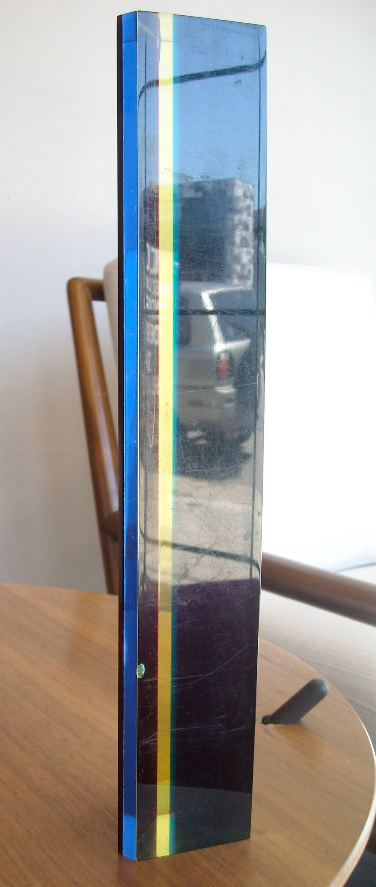Vasa Mihich Column in Acrylic or Lucite Sculpture Signed Six-Sided, Dated 1982 In Good Condition In Los Angeles, CA