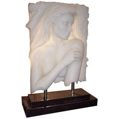 Bill Mack Relief Sculpture Resin, Self Standing Nude Woman