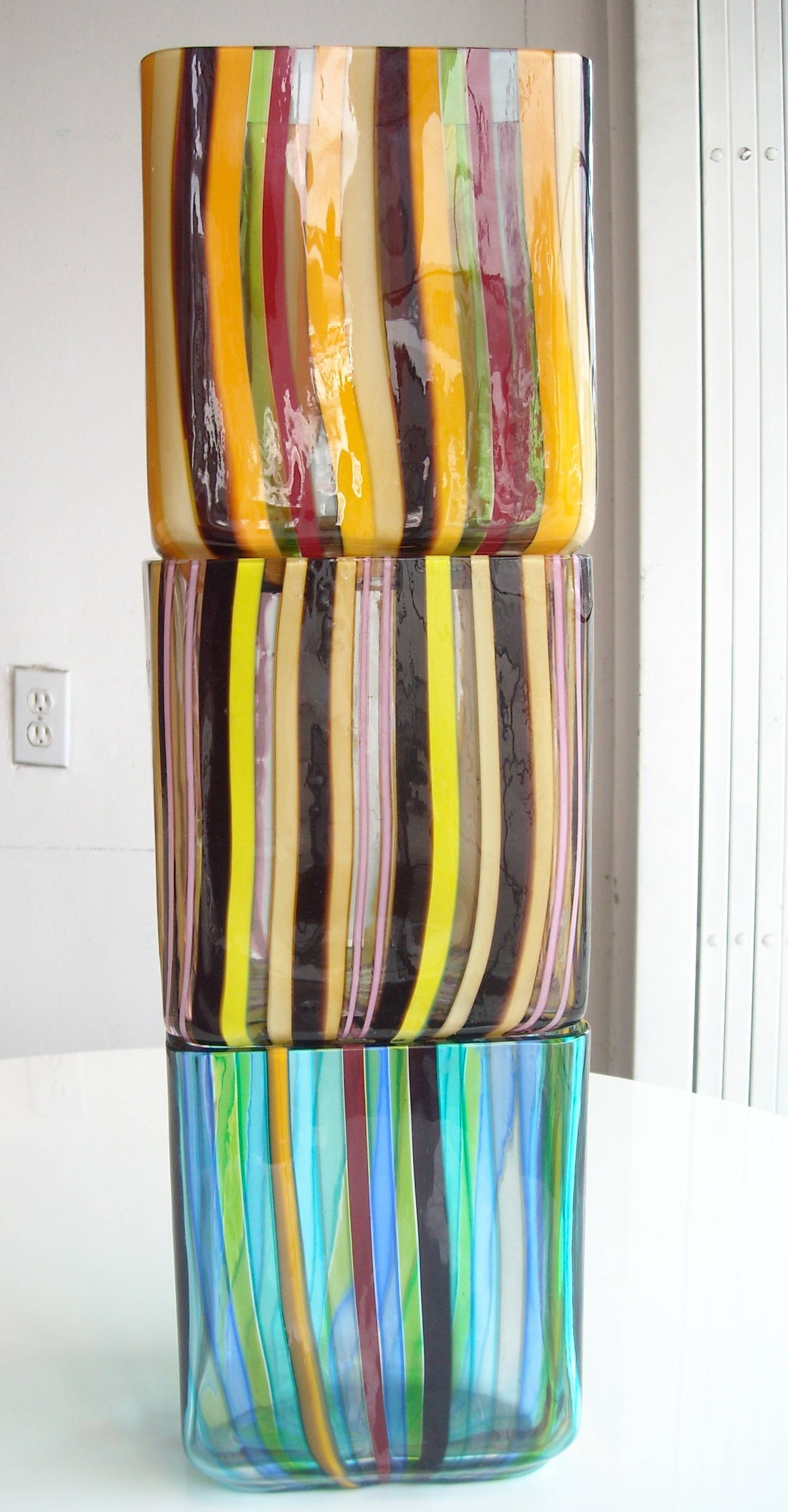 Johanna Grawunder Murano Stackables Three Vases for Salviati, Signed Dated In Excellent Condition In Los Angeles, CA