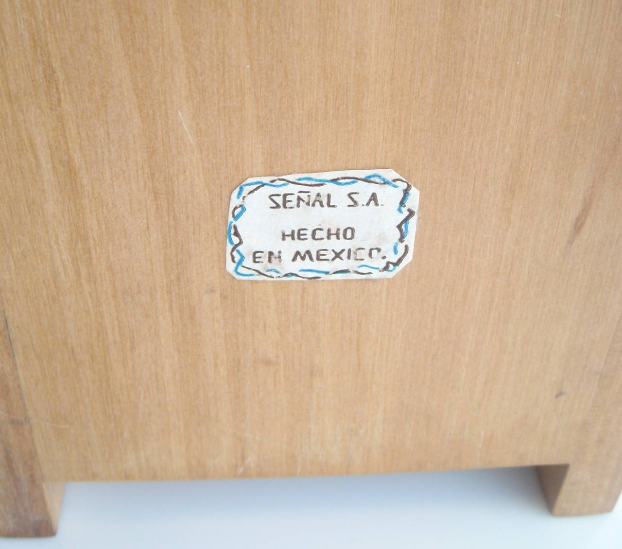 Fait main Boîte de travail en parqueterie Don Shoemaker pour Senal SA, Mexique, étiquette en vente
