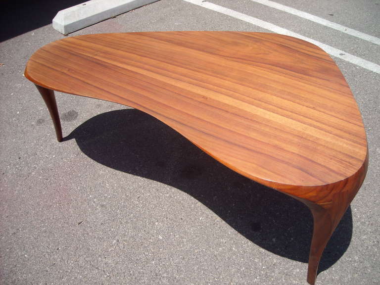 Very nice crafted in mixed woods coffee /cocktail table , by the well known California artist.