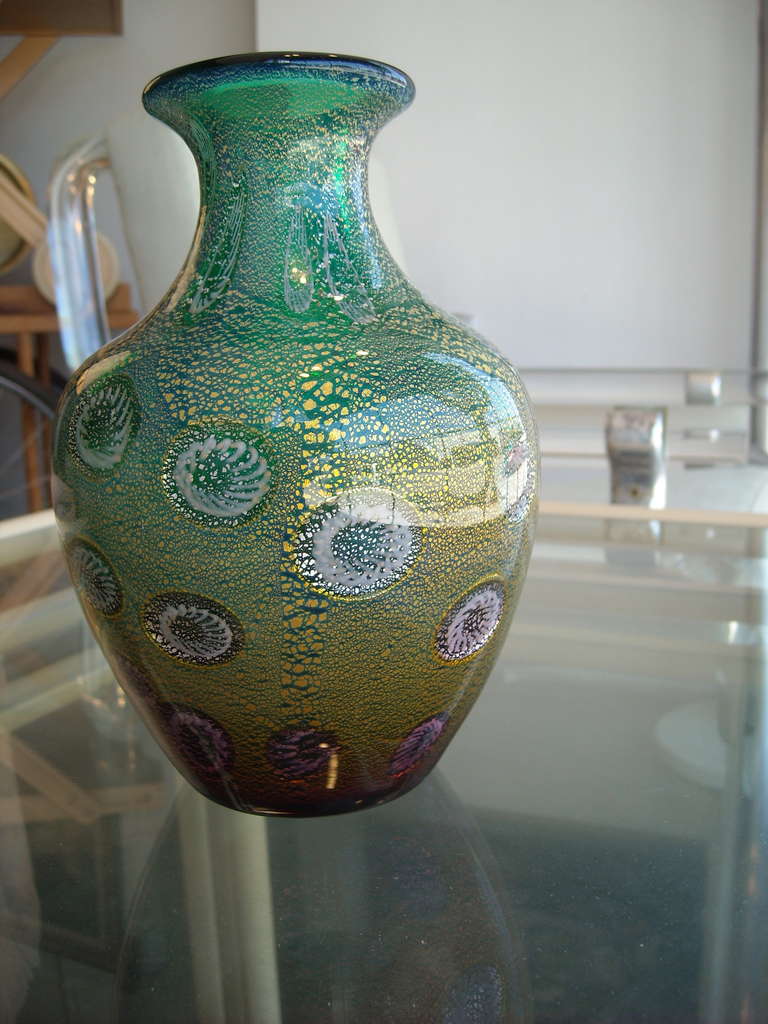 green gold vase