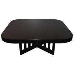 Richard Meier Coffee or Cocktail Table for Knoll Lacquered Wood Black 6