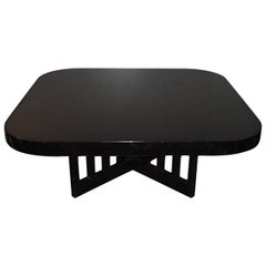 Richard Meier Coffee or Cocktail Table for Knoll Lacquered Wood Black