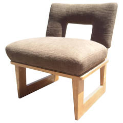 Paul Laszlo Rare Side or Slipper Chair in Oak