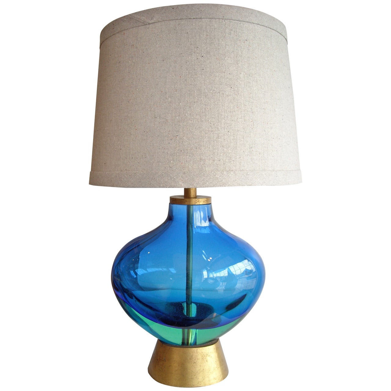 Flavio Poli pour Seguso Monumental, lampe de table en verre de Murano