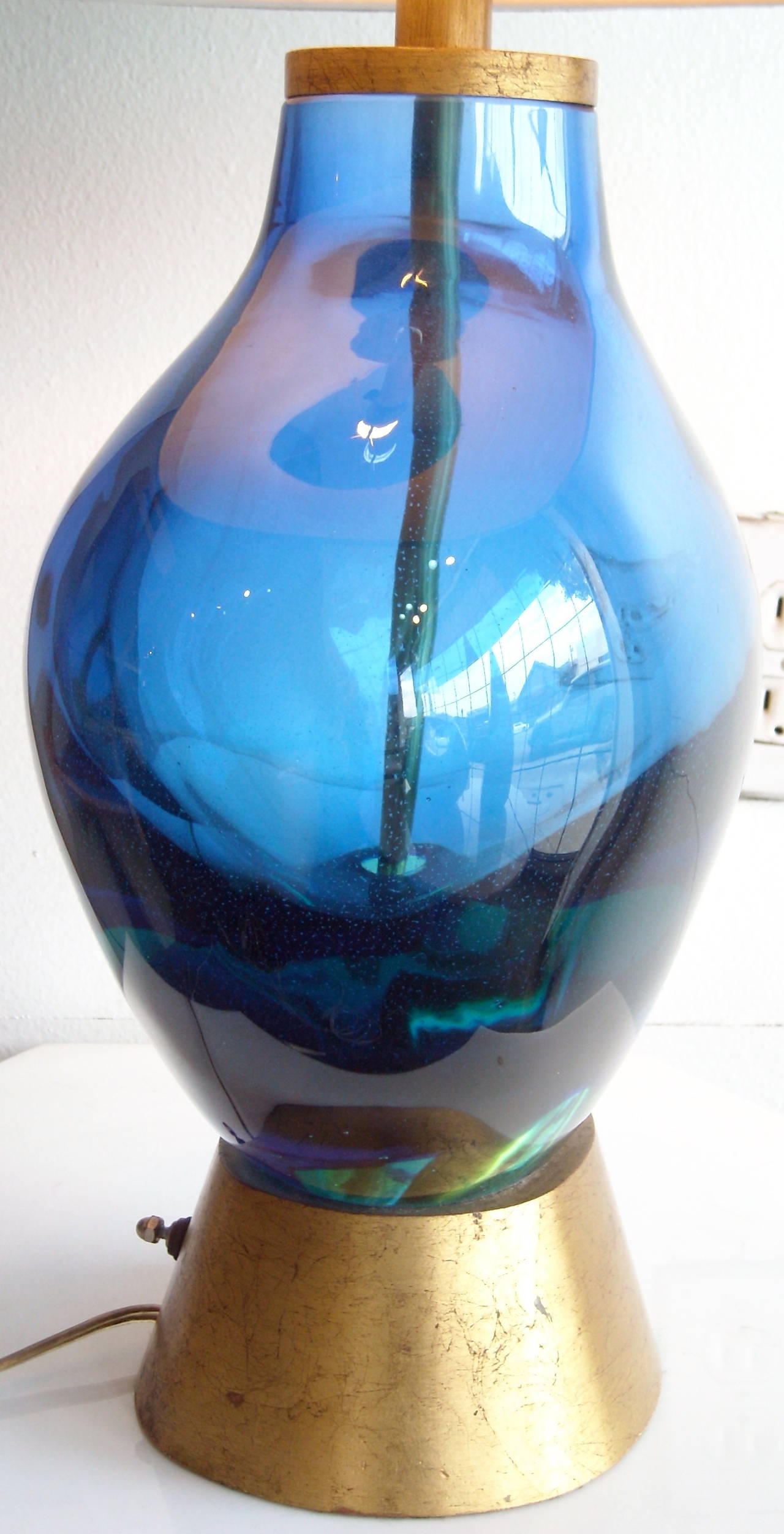 Modern Flavio Poli for Seguso Monumental, Murano Glass Table Lamp For Sale