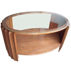 Rohde or Frankl Style Art Deco Coffee or Cocktail / Side Table with Glass Top