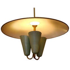 Verre Gill & Luminaire Co chandelier/pendentif dans le style de Gino Sarfatti