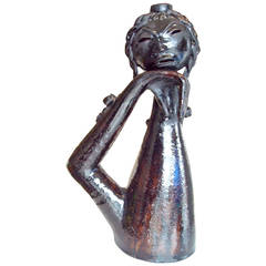 CAS Vietri Large Ceramic Vase, Artistic Studio Italy Sculpture 10