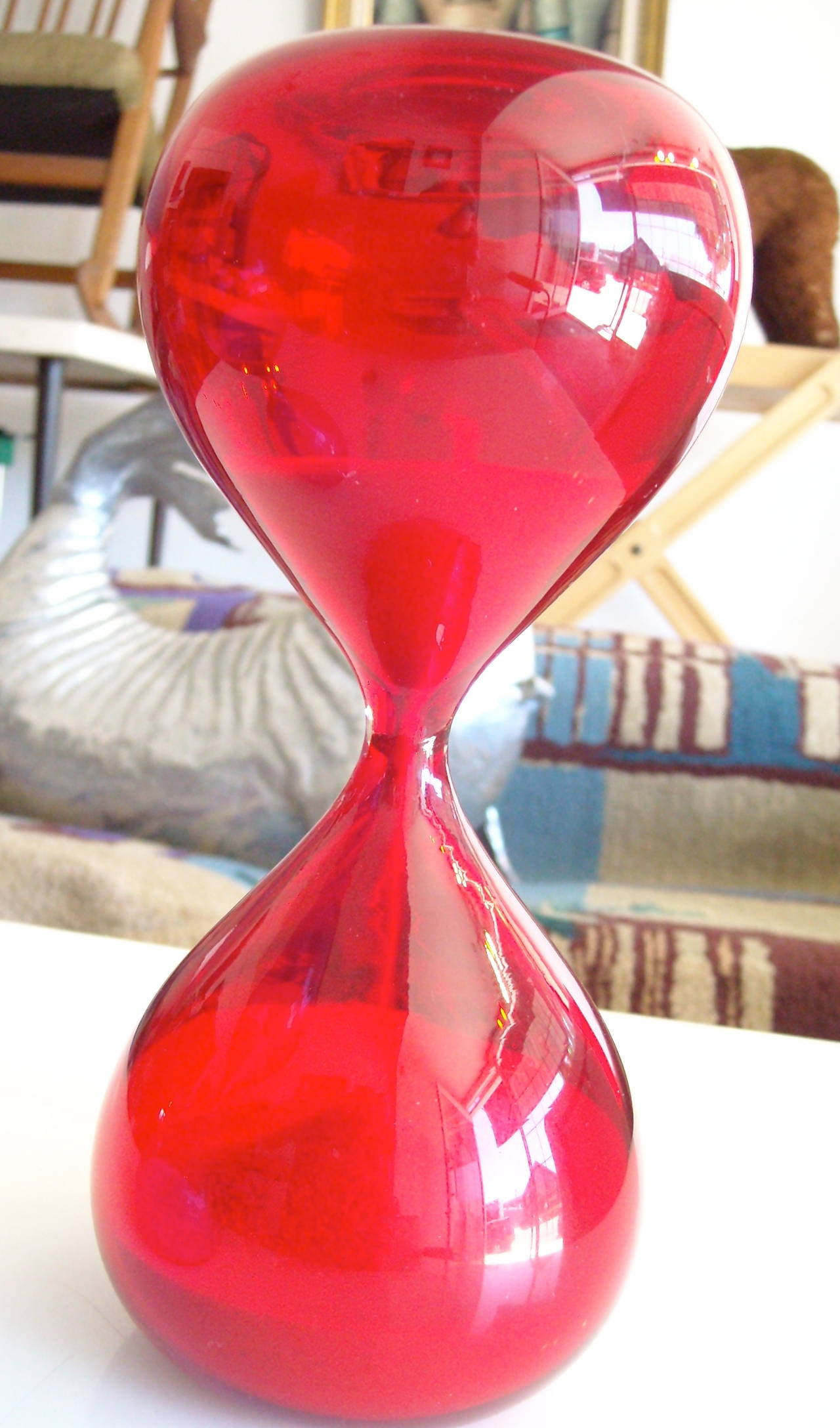 Paolo Venini for Venini Murano Glass Two Clessidre Hourglasses In Excellent Condition In Los Angeles, CA