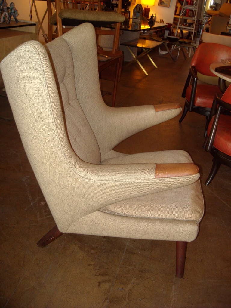 Mid-Century Modern Hans Wegner signed  Papa Bear chair and maker's A.P Stolen