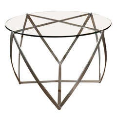 Large John Vesey aluminum/glass side table 11