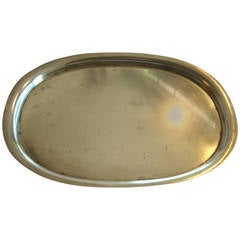 Piet Hein oval tray in brass for Georg Jensen stamped and # 7003