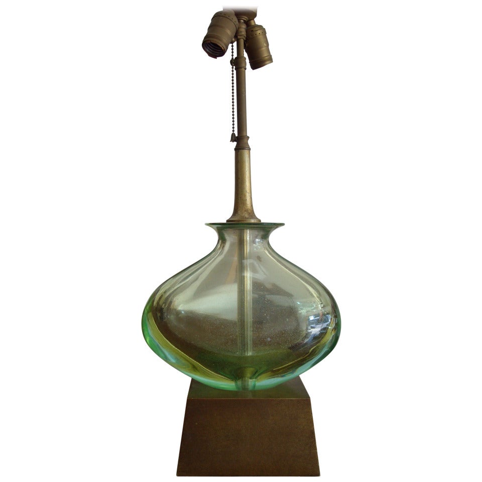 Flavio Poli Sommerso Glass Murano Table Lamp for Seguso