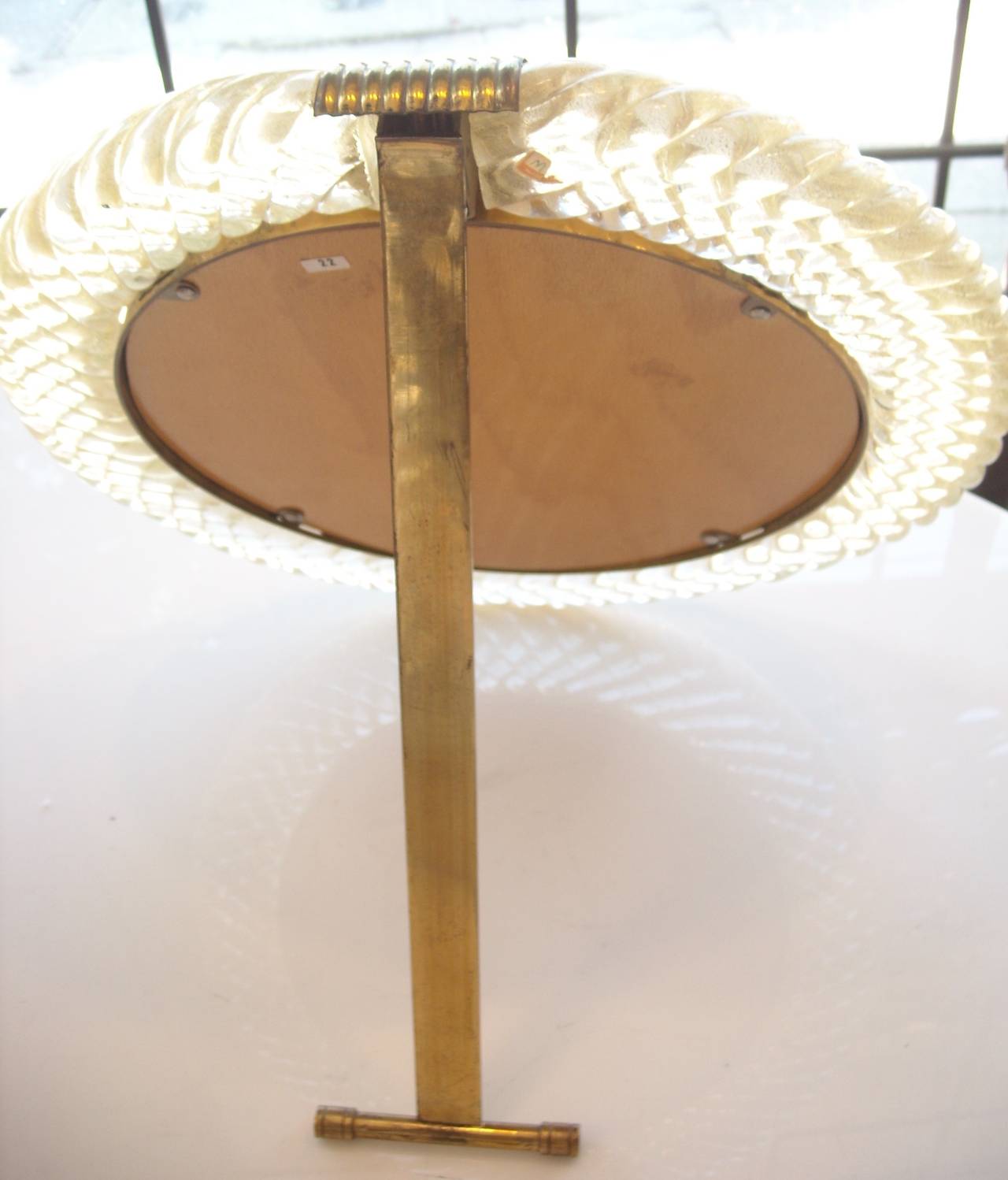 Italian Barovier Murano Table/Vanity/Desk, Brass, Gold, Glass Dust Mirror, Part Label