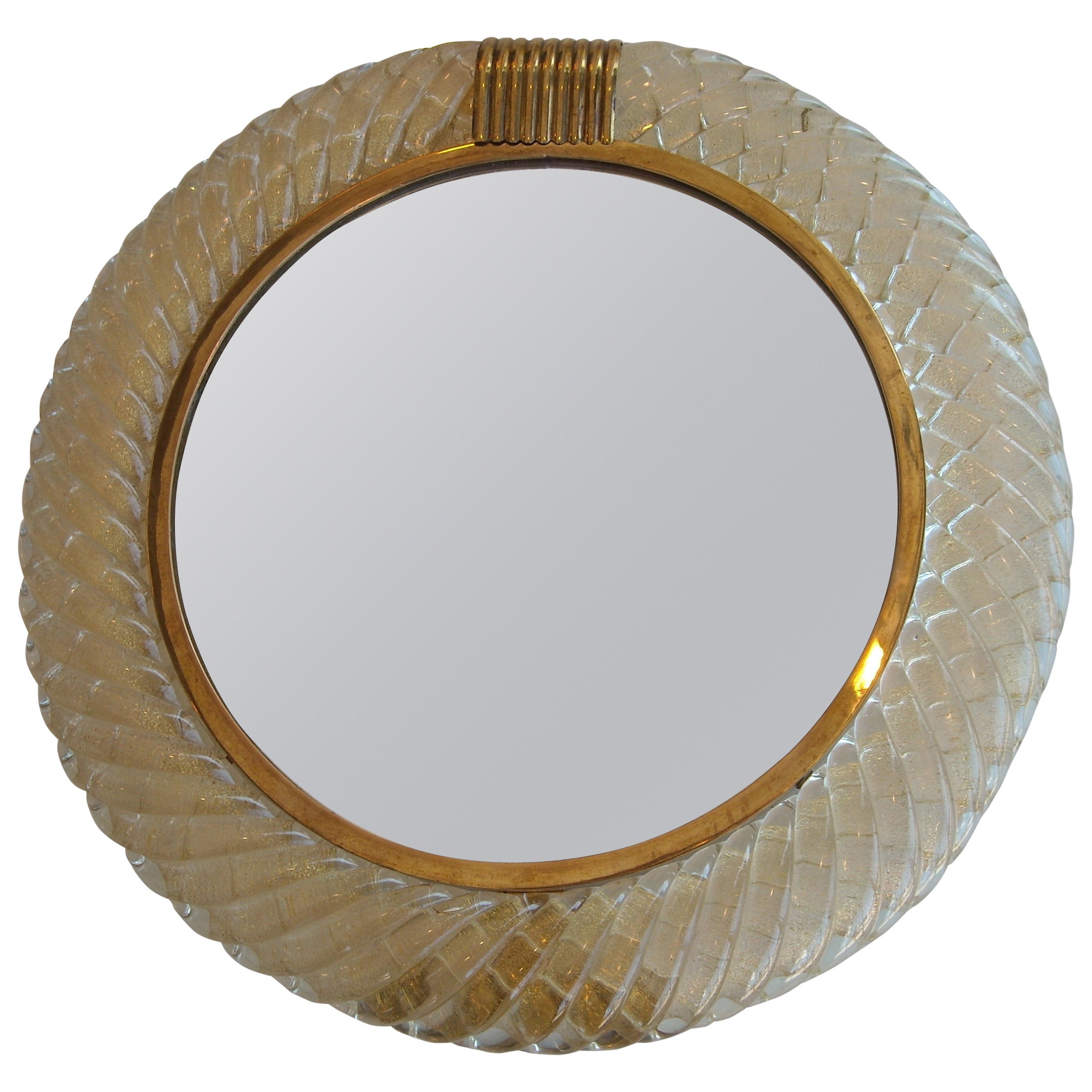 Barovier Murano Table/Vanity/Desk, Brass, Gold, Glass Dust Mirror, Part Label