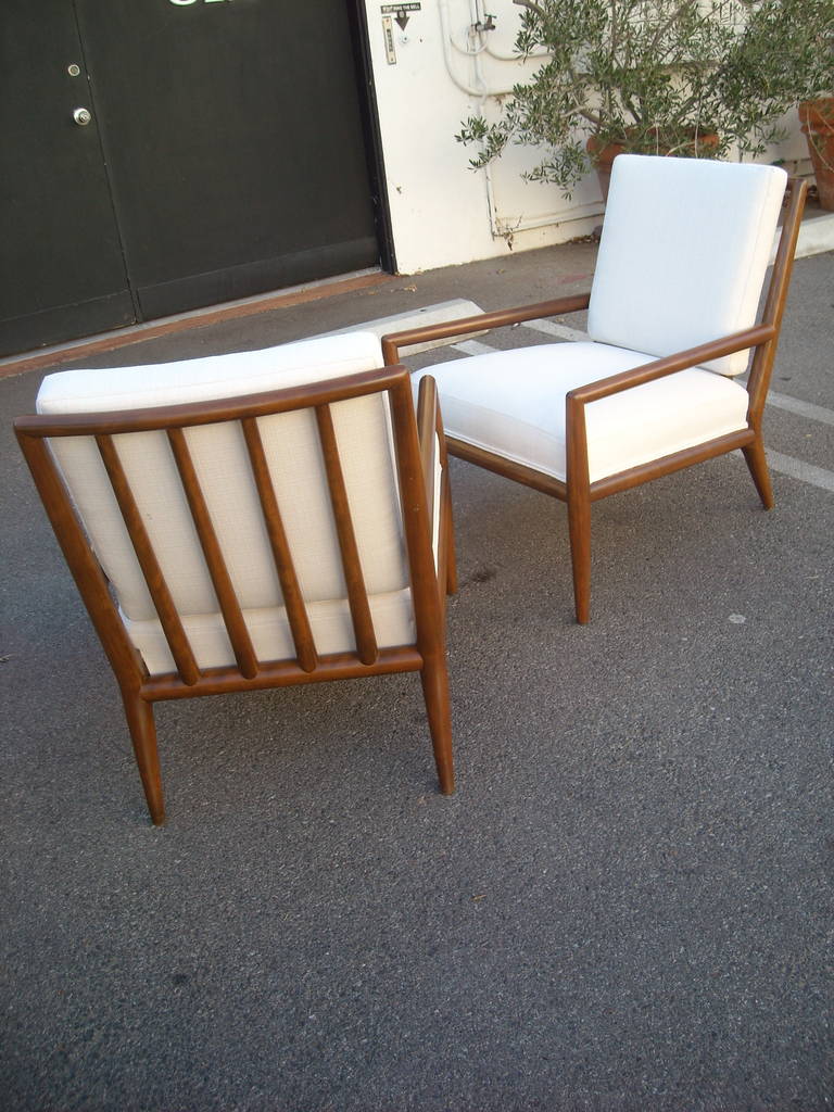 Wood Pair of Lounge Chairs Model WWZ by T.H. Robsjohn-Gibbings for Widdicomb
