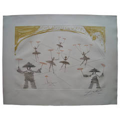 Salvador Dali Etching, Lithograph, Aquatint, Signed Pencil from Series Circus 1