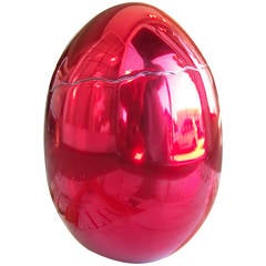 Jeff Koons "Cracked Egg" Red Aluminum Sculpture, BCAM