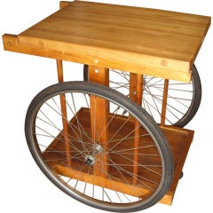 Retro William B Sanders important bicycle bar / trolley cart, butcher