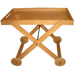 Rare and easy bar and tea trolley cart by Nissen Denmark 8