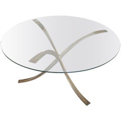 Rare unsigned bronze/glass  Michel Mangematin round table