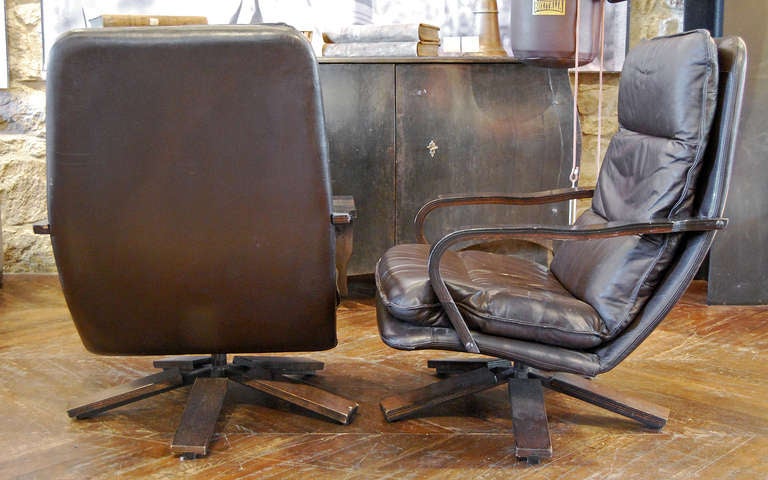 Wood Vintage Danish Swivel Chairs