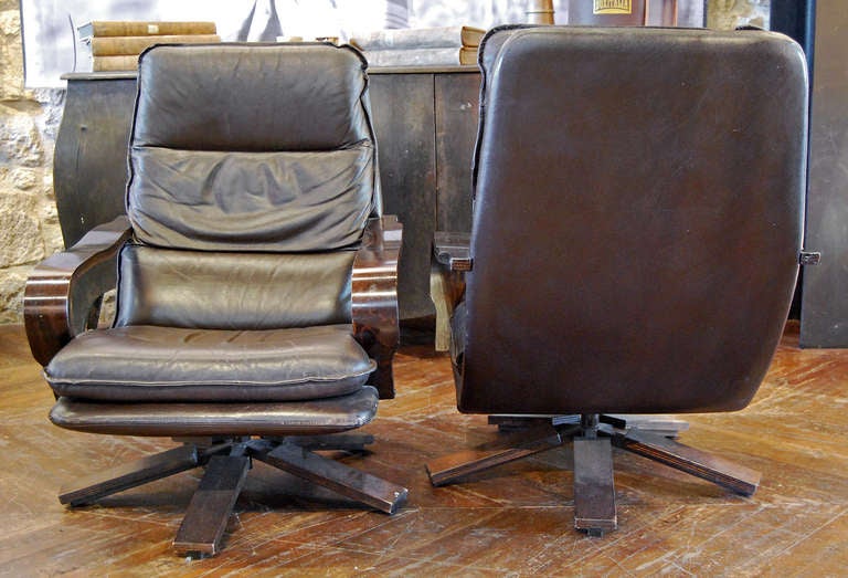 Vintage Danish Swivel Chairs In Good Condition In St. Helena, CA