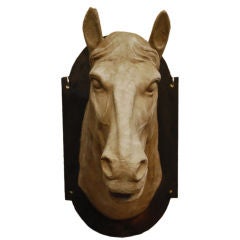 Vintage life size cast iron horse head