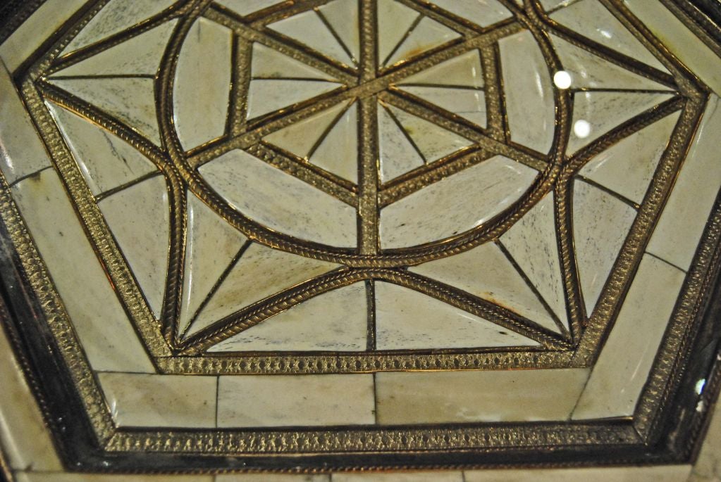 pressed tin and bone inlay side table