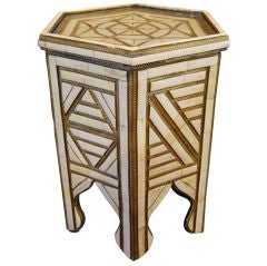 pressed tin and bone inlay side table