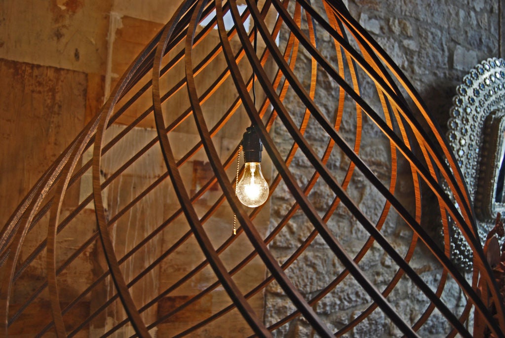 Contemporary Large Spiral Pendant Light For Sale