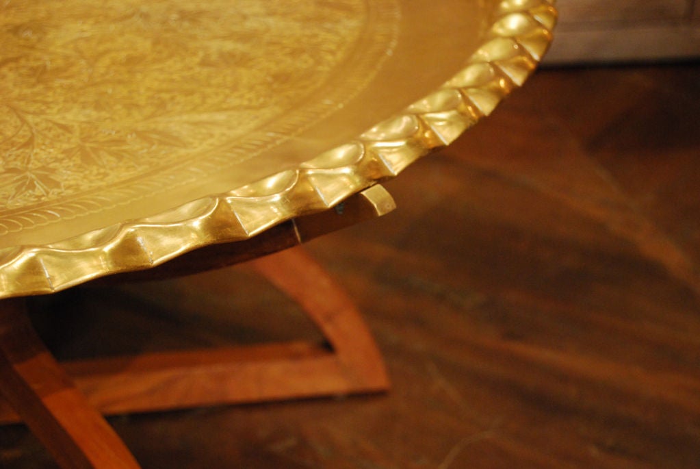 Brass Vintage Moroccan Tray Table