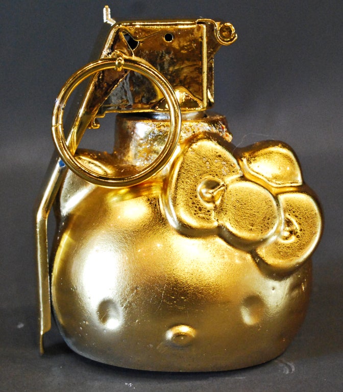 14k gold plated sculpture by oakland based artist peter gronquist