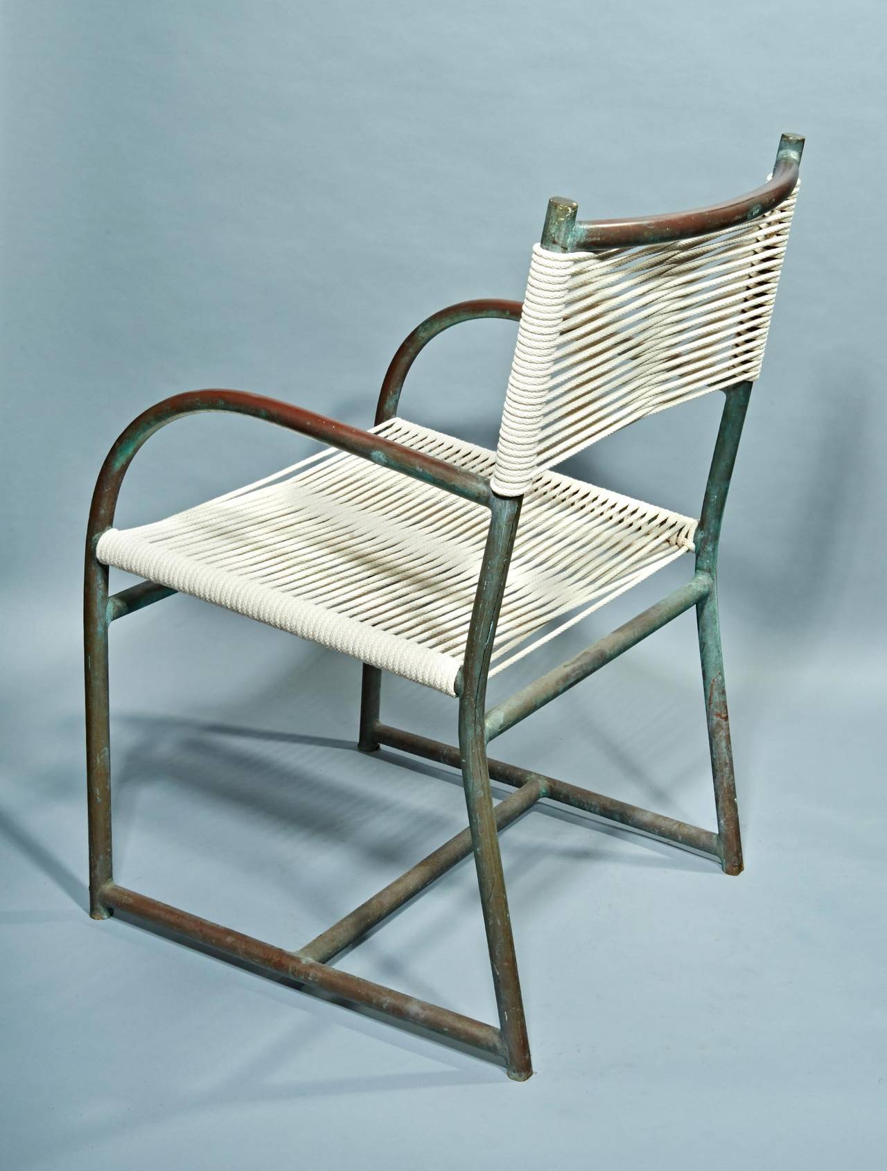 American Pair of Bronze Armchairs by Walter Lamb